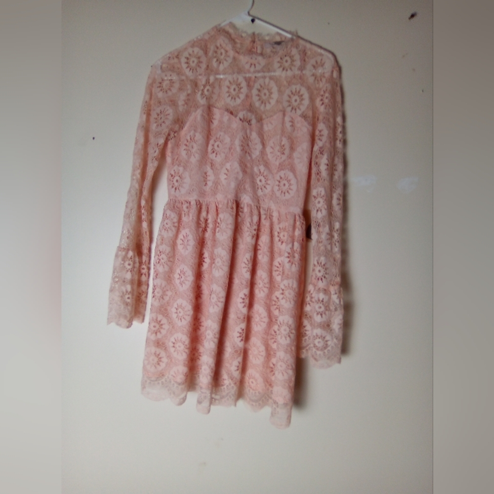 FOREVER 21 Elegant Pink Lace Dress SIZE MEDIUM - Picture 4 of 8